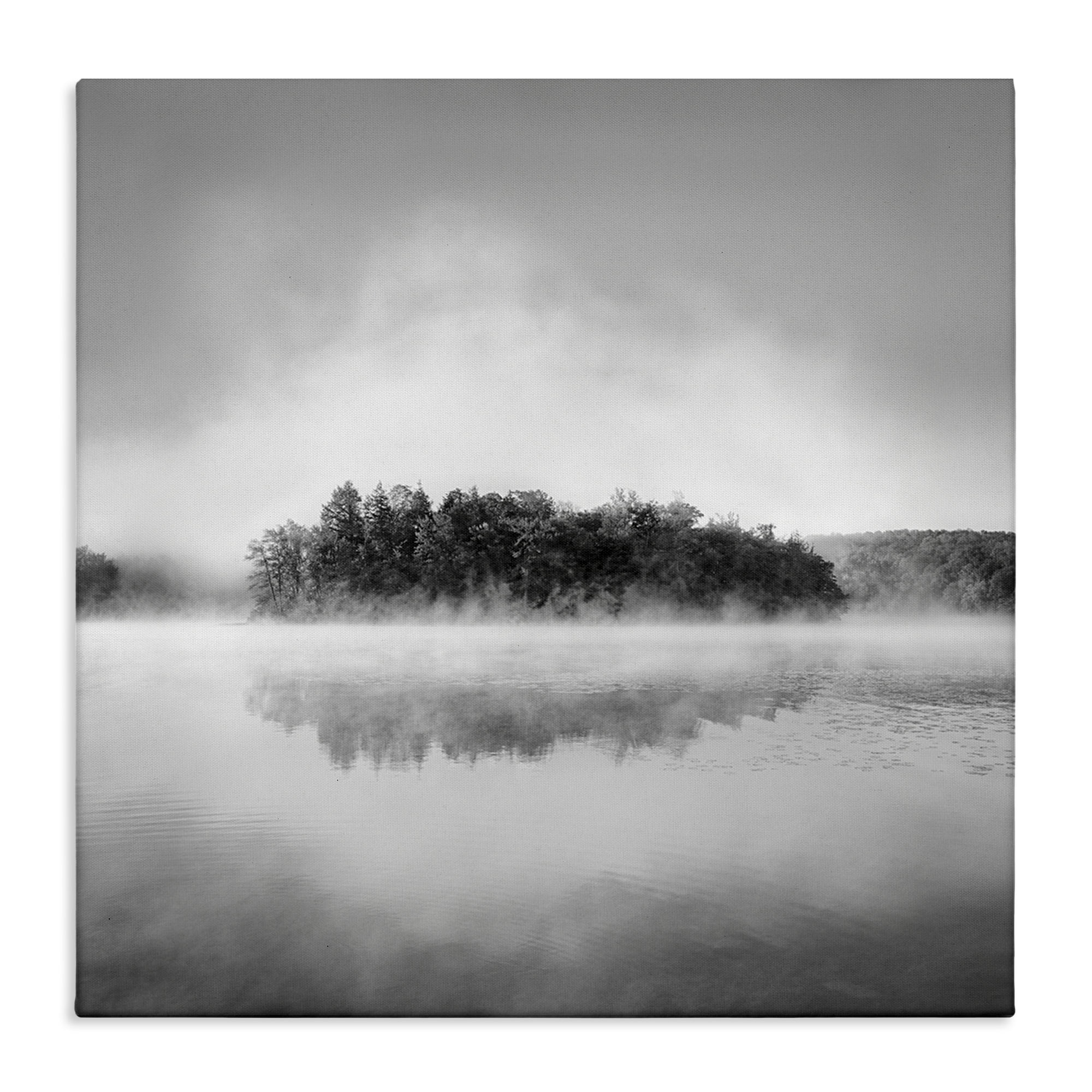Stupell Industries Lake with Distant Island Landscape & Nature Photography Wrapped Canvas Art Print Wall Art, 36 x 36
