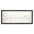 thumbnail image 1 of Stupell Industries Lakeaholic Shabby Chic Calligraphy Text Rustic Background Framed Wall Art, 30 x 13, Design by Daphne Polselli, 1 of 8