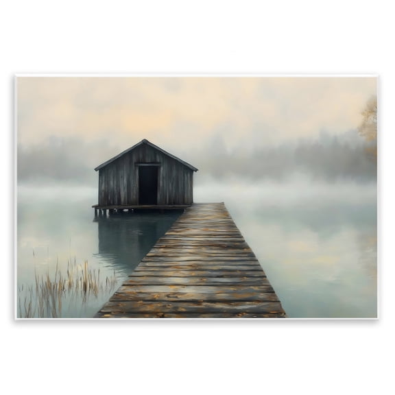 Stupell Industries Lakeside Boathouse Dock Wall Plaque Art design by LSR Creative Studio, 10 x 15