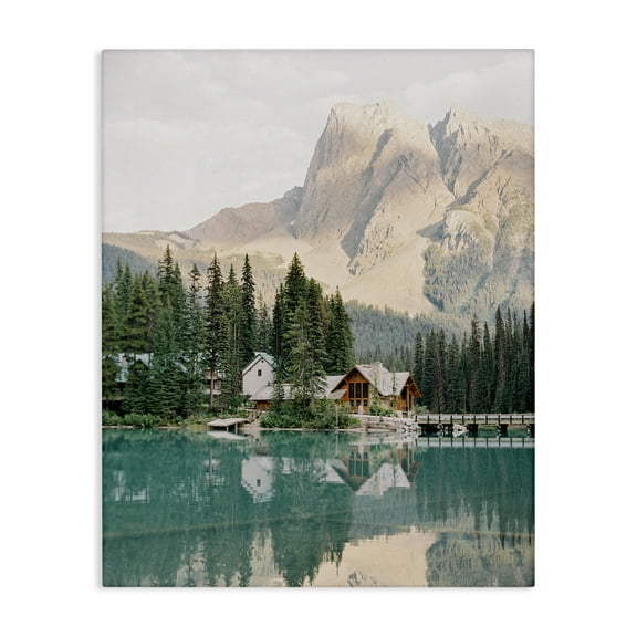 Stupell Industries Lakeside Cabin Landscape Landscape Photography Gallery Wrapped Canvas Art Print Wall Art, 16 x 20