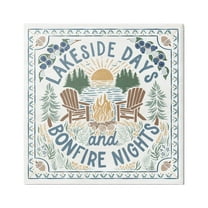 Stupell Industries Lakeside Days Bonfire Nights Nature Painting Gallery Wrapped Canvas Print Wall Art, 17 x 17