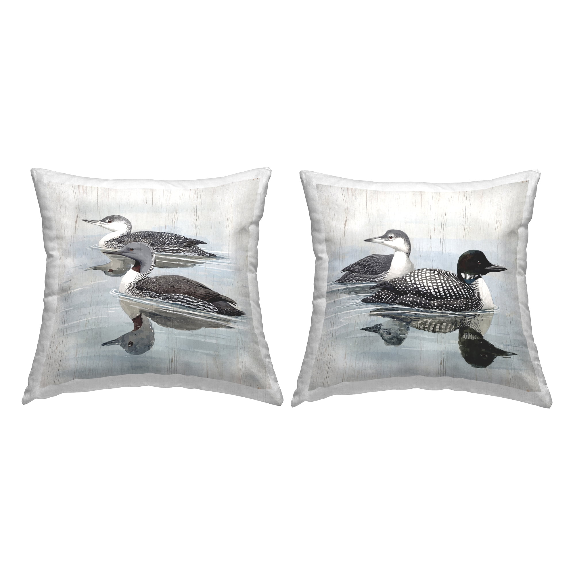 Stupell Industries Lakeside Ducks Swimming Decorative Printed Throw Pillow Design by Susan Jill.