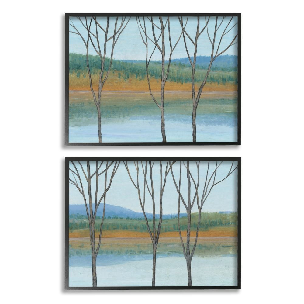 Stupell Industries Lakeside Landscape With Bare Trees Nature Painting Designed by Tim OToole