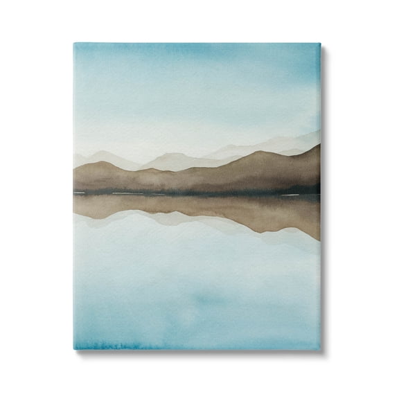 Stupell Industries Lakeside Mountains Reflection Landscape Painting Gallery Wrapped Canvas Print Wall Art, Design by Grace Popp