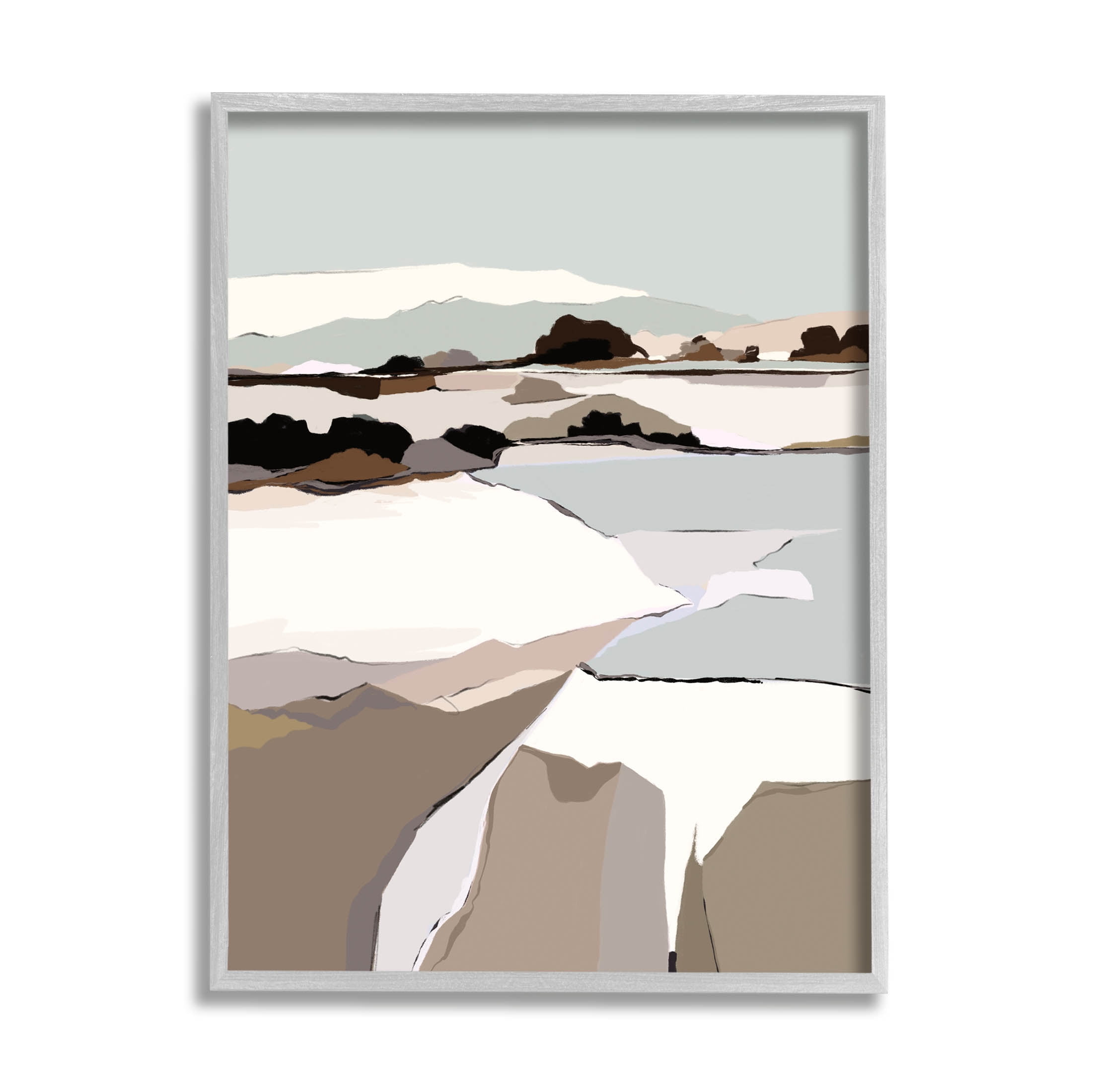 Stupell Industries Lakeside Shore Glattalp Scene Graphic Art Gray Framed Art Print Wall Art, Design by Nikita Jariwala