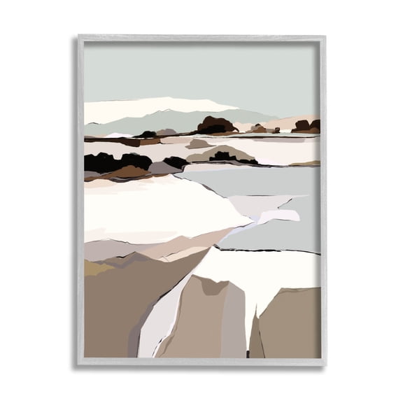 Stupell Industries Lakeside Shore Glattalp Scene Graphic Art Gray Framed Art Print Wall Art, Design by Nikita Jariwala