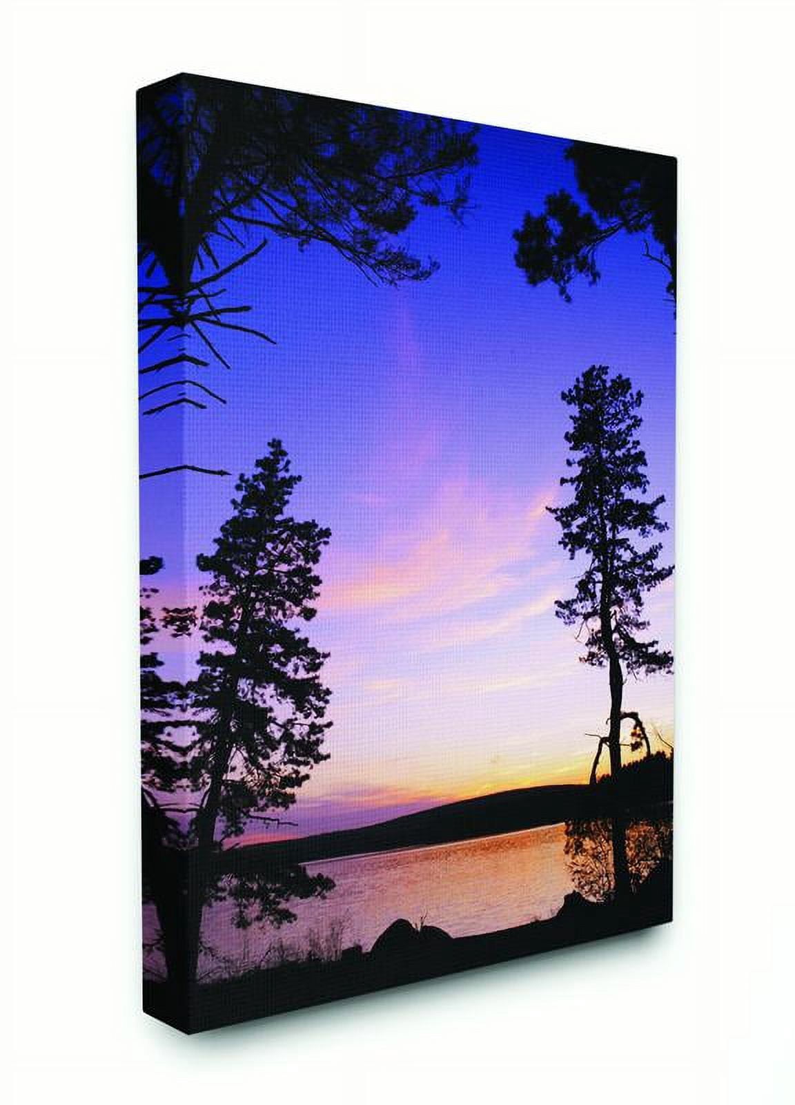 Stupell Industries Lakeside Sunset Silhouette Blue Orange Photograph Canvas Wall Art by Joseph Elliott