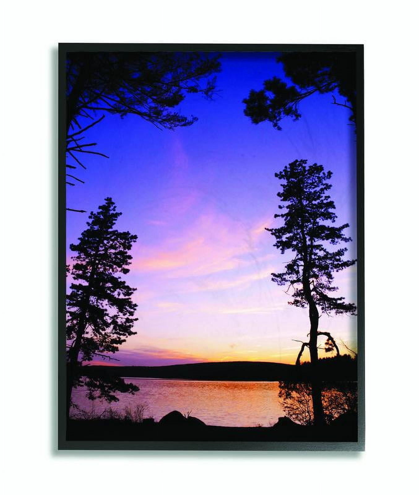 Stupell Industries Lakeside Sunset Silhouette Blue Orange Photograph Framed Wall Art by Joseph Elliott