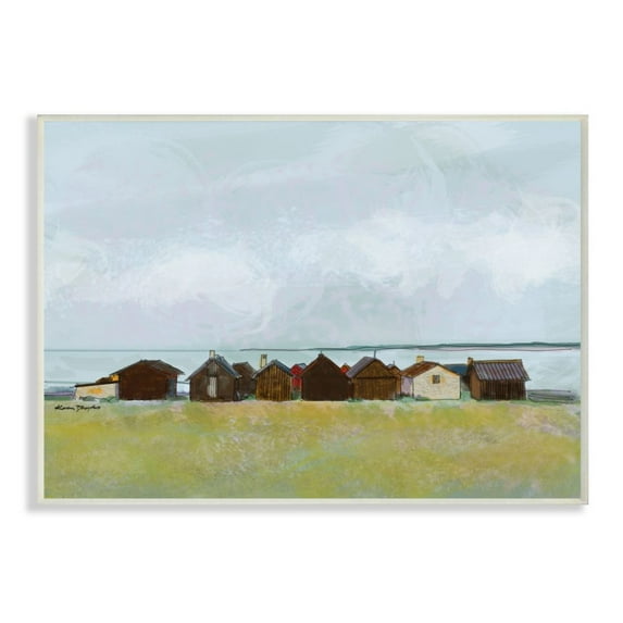 Stupell Industries Lakeside Town Landscape Drawing Wall Plaque by Karen Dreyfus, 13" x 19", Wall Plaque