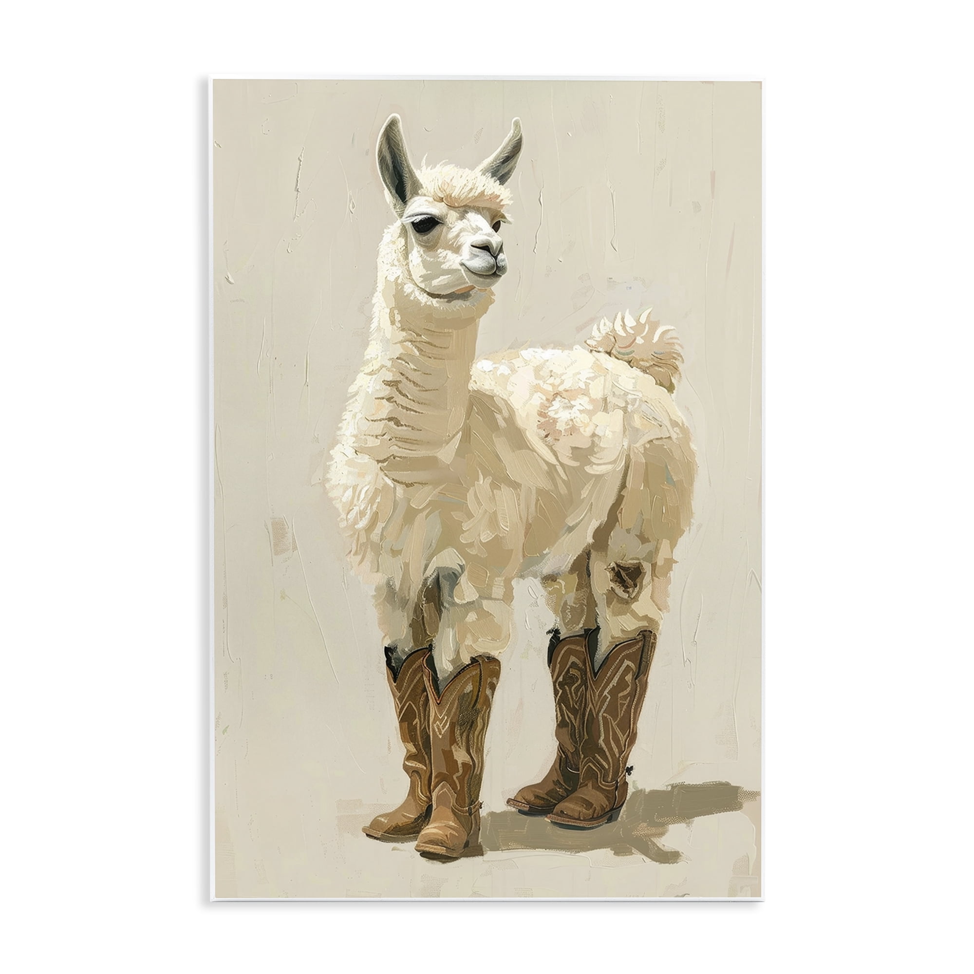 Stupell Industries Lamb & Cowboy Boots Animals & Insects Painting Unframed Art Print Wall Art, 13 x 19
