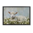 thumbnail image 1 of Stupell Industries Cottage Lamb Resting in Meadow Black Floating Frame Canvas Art, 25 x 17, by Petals Prints Design, 1 of 8