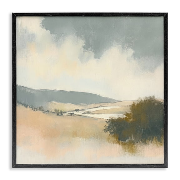 Stupell Industries Land Of Strokes Scenery Black Framed Giclee Art design by Mona Grace, 24 x 24