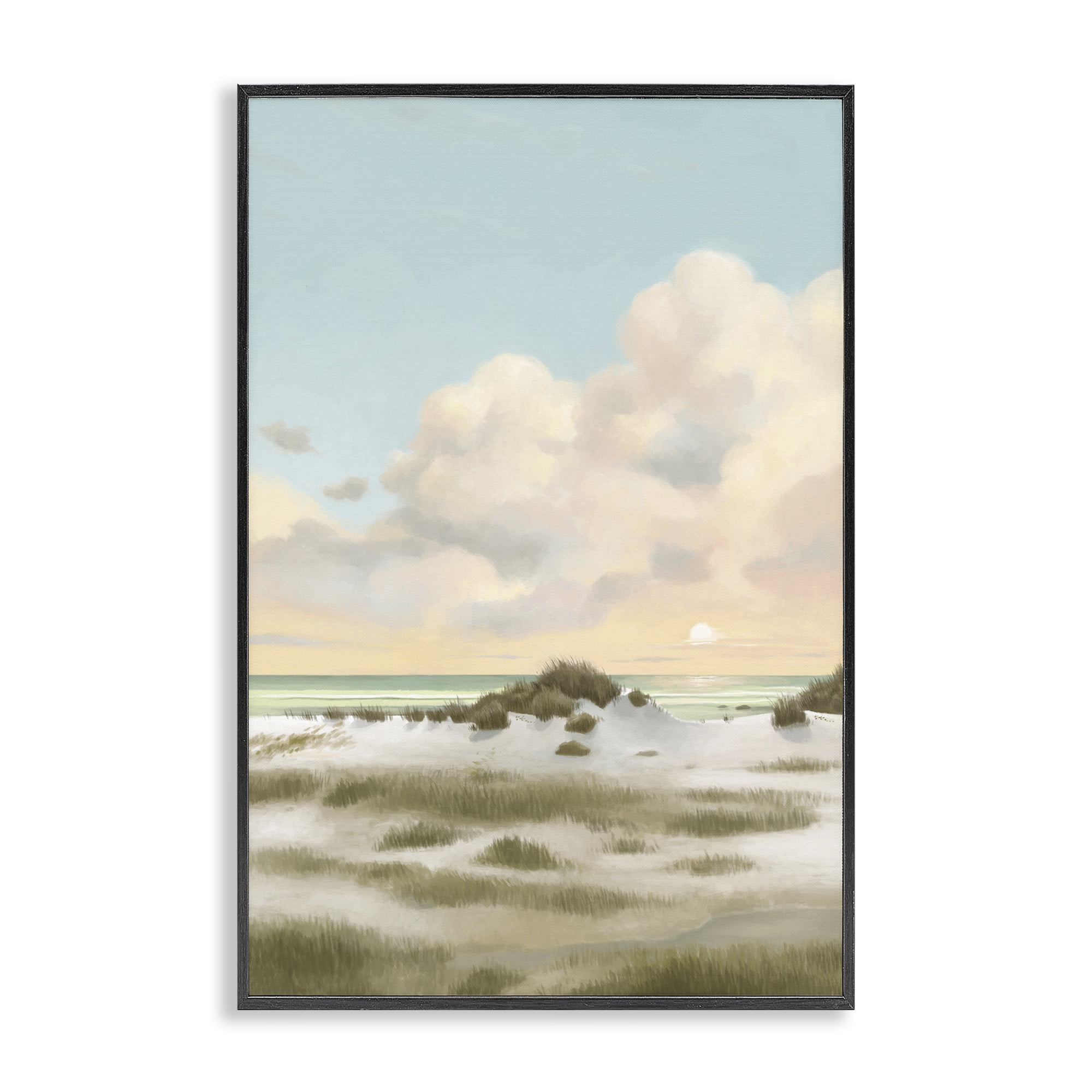 Stupell Industries Land & Sea Painting Landscape Painting Black Framed Art Print Wall Art, 16 x 24