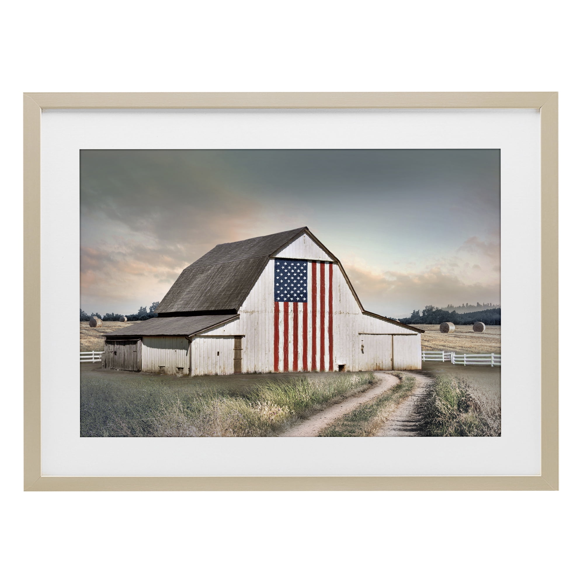Stupell Industries Land That I Love Barn Birch Framed Print Under Glass, design by CAD Designs