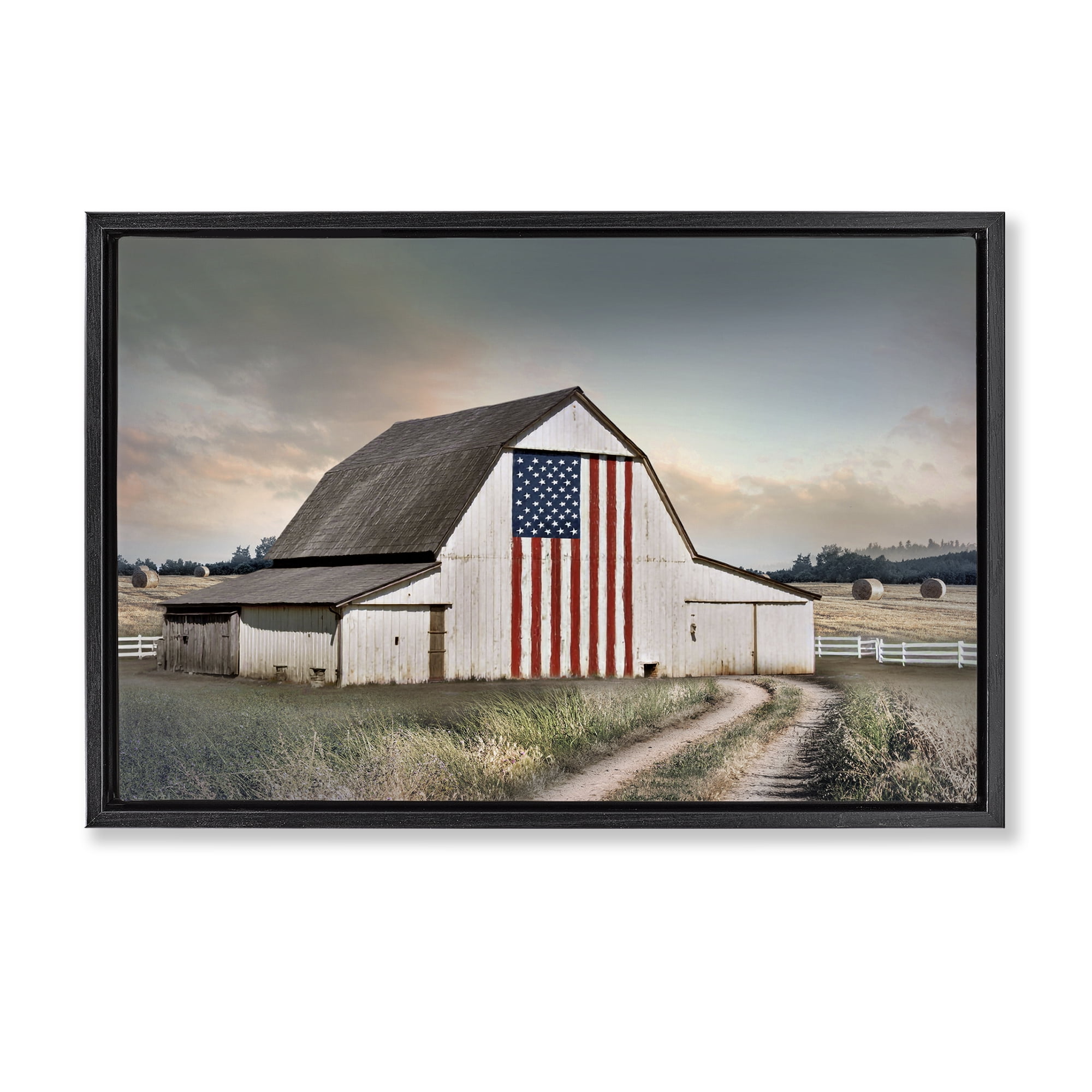 Stupell Industries Land That I Love Barn Black Framed Floater Canvas Wall Art, design by CAD Designs