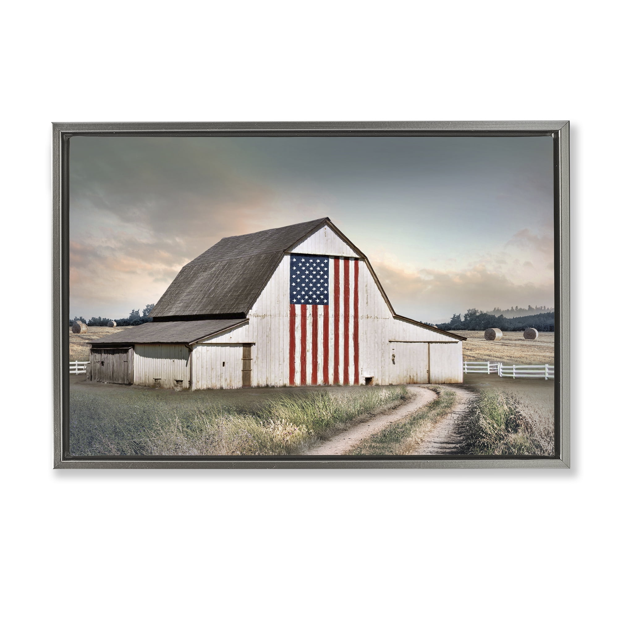 Stupell Industries Land That I Love Barn Gray Framed Floater Canvas Wall Art, design by CAD Designs