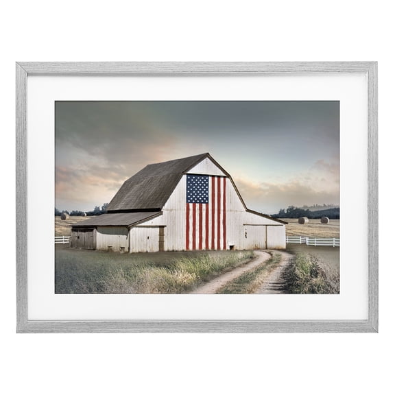 Stupell Industries Land That I Love Barn Gray Framed Print Under Glass, design by CAD Designs