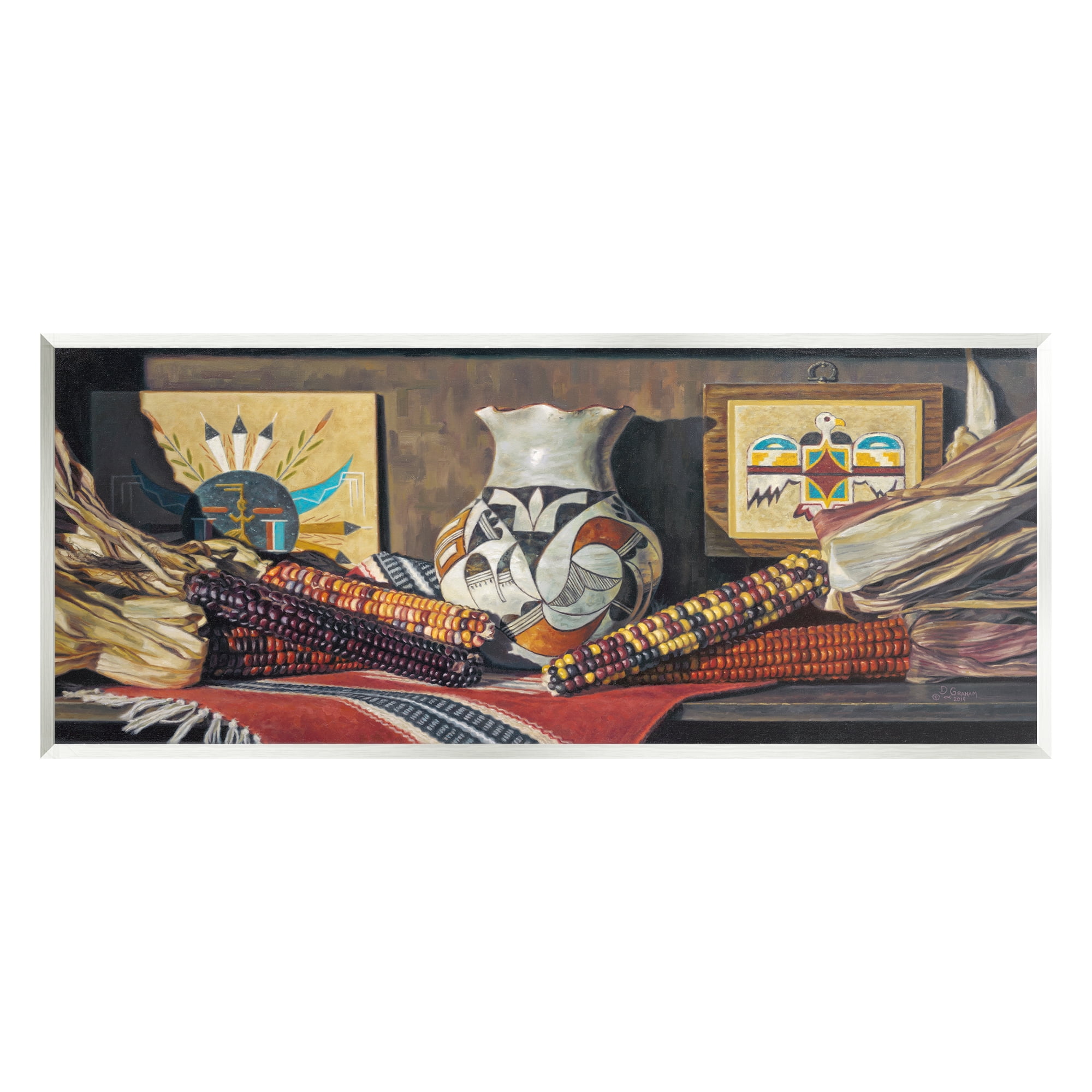 Stupell Industries Land of Enchantment Painting Abstract Painting Unframed Art Print Wall Art, 17 x 7