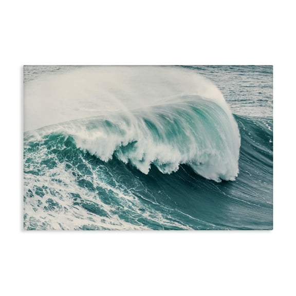 Stupell Industries Large Breaking Wave Nautical & Beach Photography Wrapped Canvas Art Print Wall Art, 24 x 16