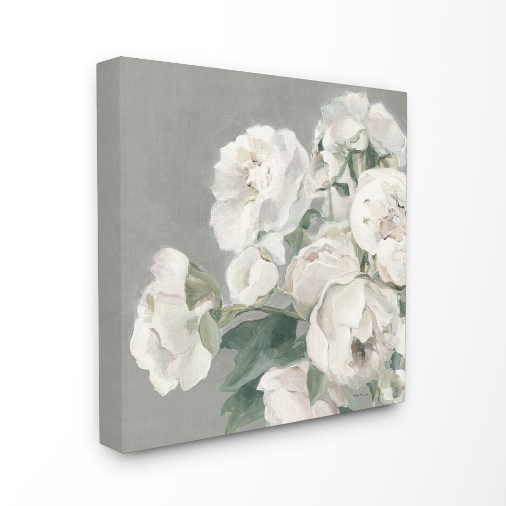 Stupell Industries Large Flowers Neutral Grey Painting XL Canvas Wall Art by Marilyn Hageman