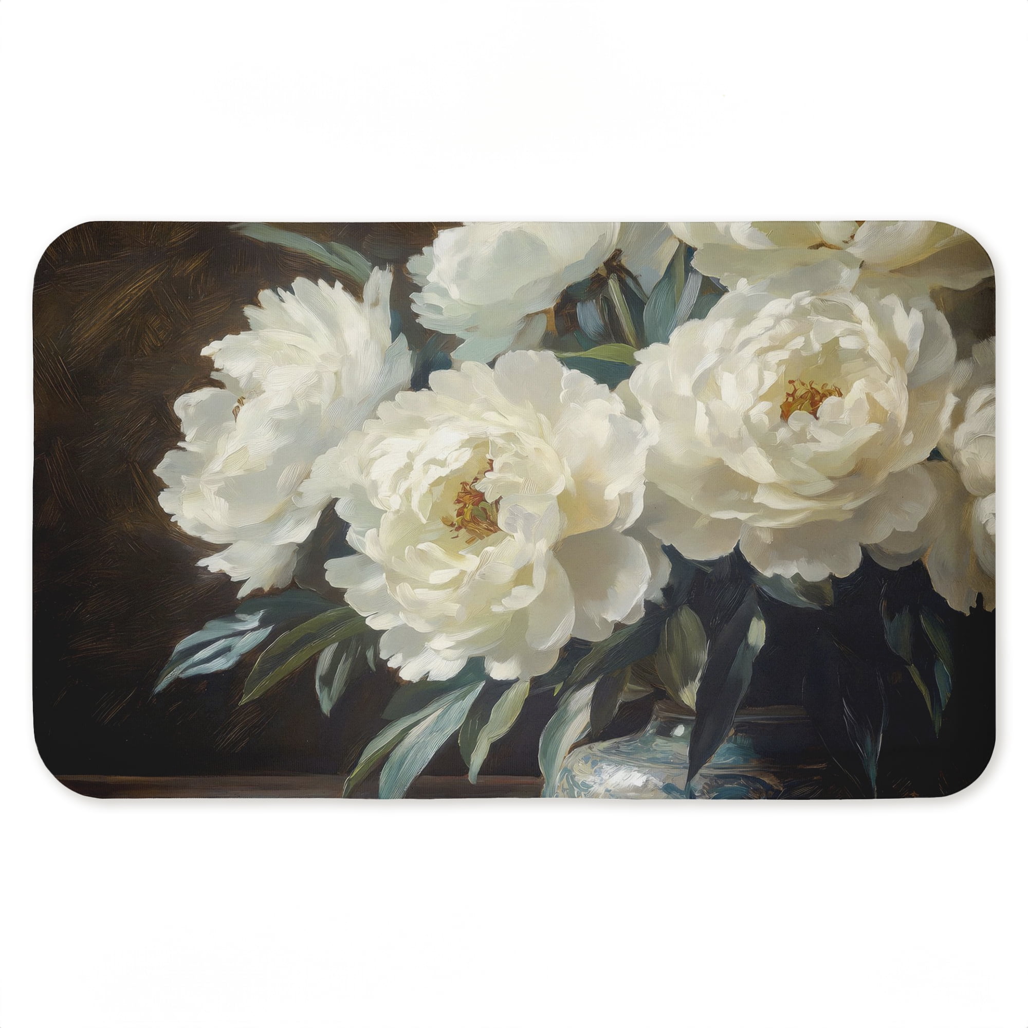 Stupell Industries Large Moody Floral Vase Printed Anti-Fatigue Floor Mat, design by Petals Prints Design