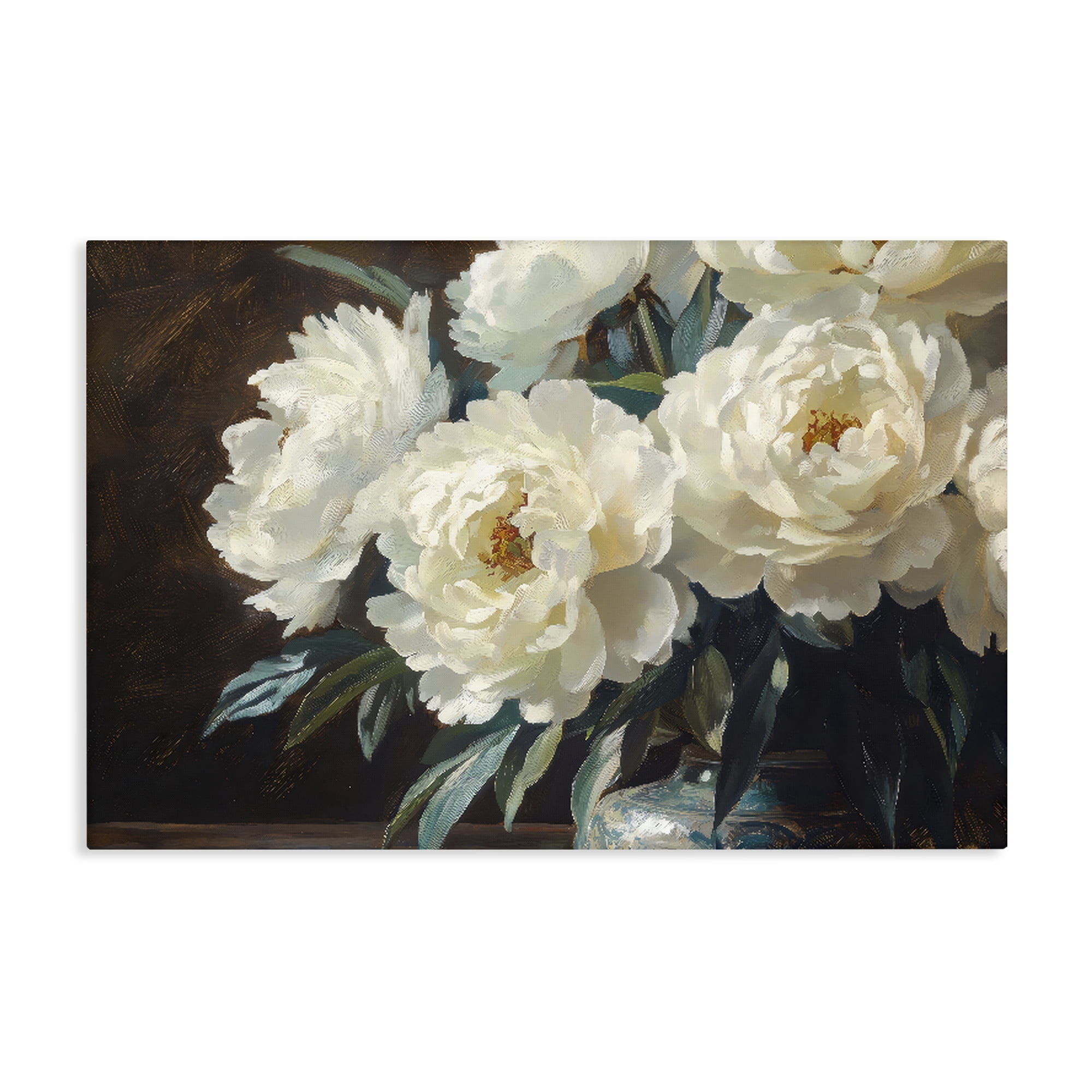 Stupell Industries Large Moody White Floral Canvas Wall Art, design by Petal Prints Design