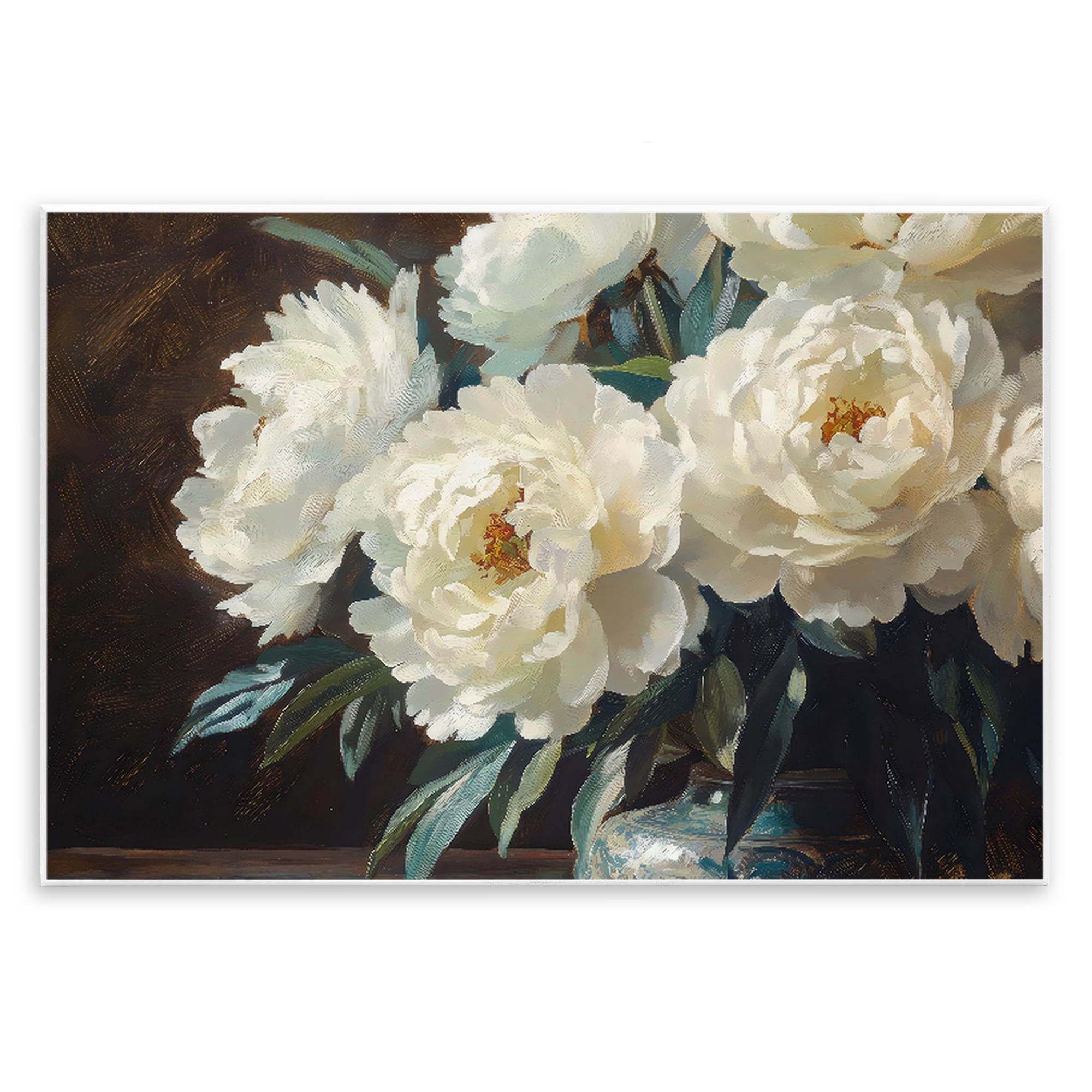 Stupell Industries Large Moody White Floral Wall Plaque Art, design by Petal Prints Design