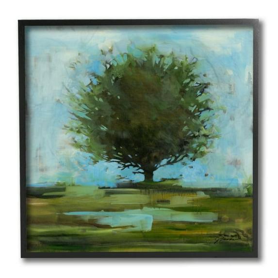 Stupell Industries Large Round Tree Landscape Abstract Grassy Area Design by Liz Jardine