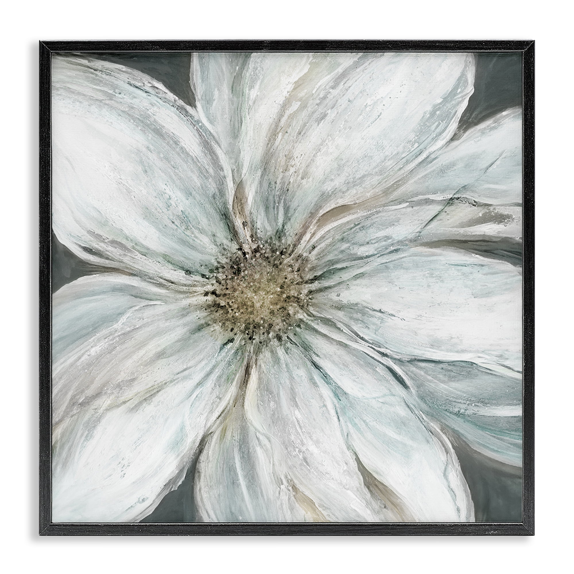 Stupell Industries Large White Flower Closeup Black Framed Giclee Art, design by Carol Robinson