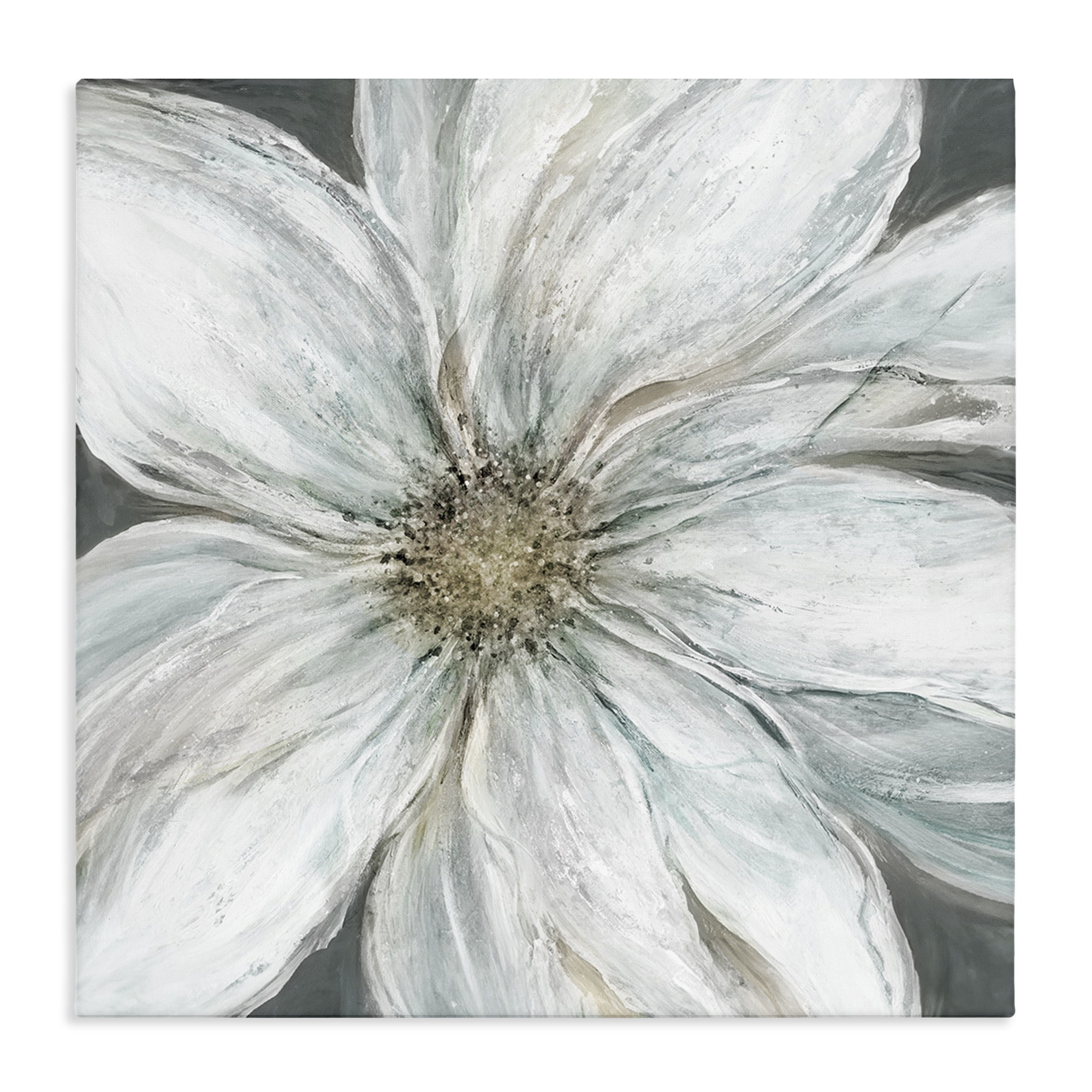 Stupell Industries Large White Flower Closeup Canvas Wall Art, design by Carol Robinson