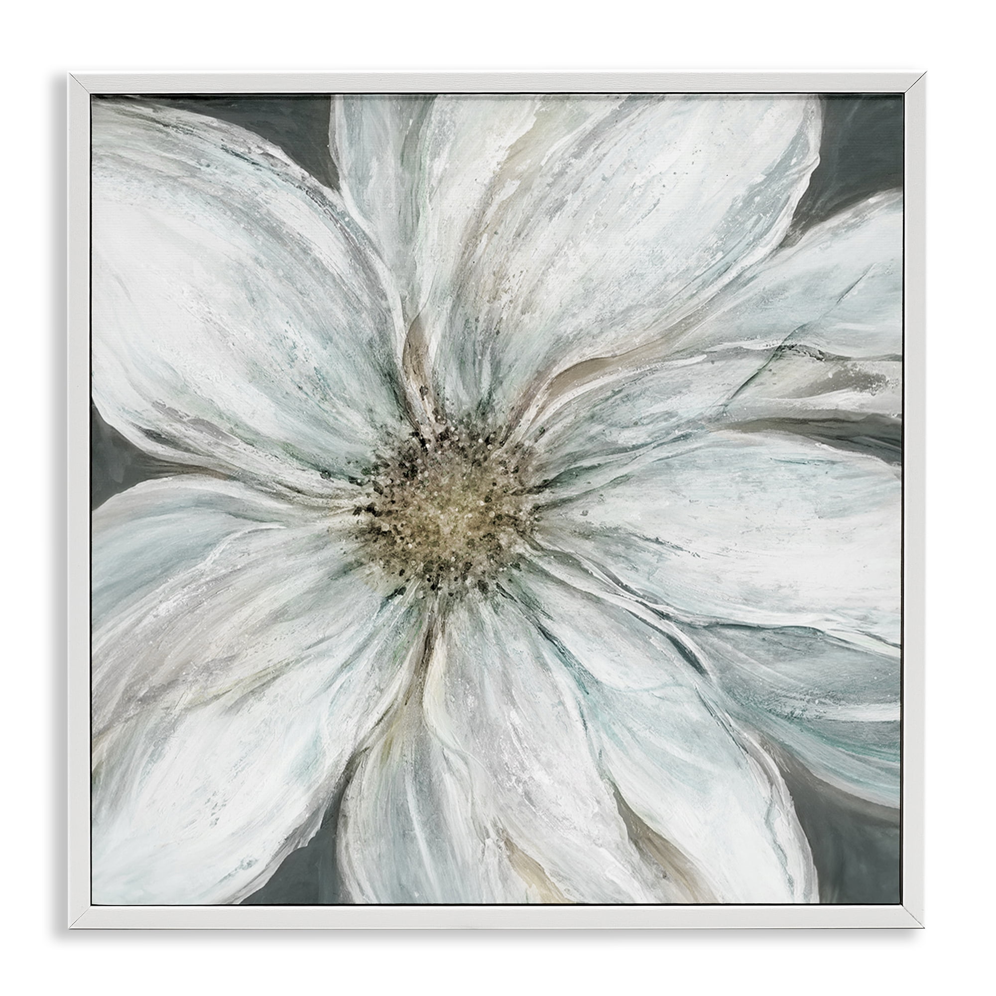 Stupell Industries Large White Flower Closeup White Framed Giclee Art, design by Carol Robinson