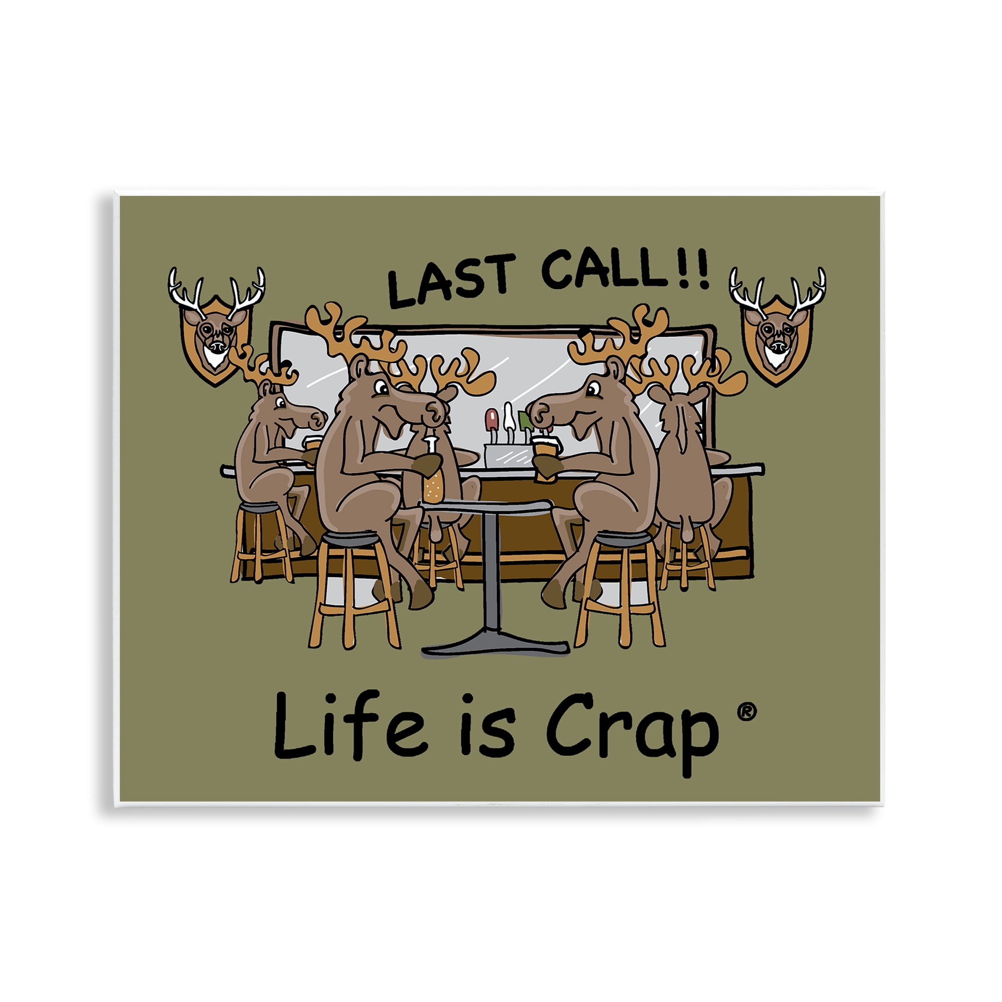 Stupell Industries Last Call at Bar Novelty & Humor Painting Unframed Art Print Wall Art, 14 x 11