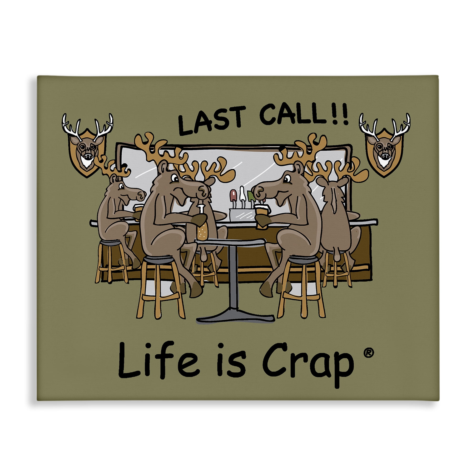 Stupell Industries Last Call at Bar Novelty & Humor Painting Wrapped Canvas Art Print Wall Art, 20 x 16