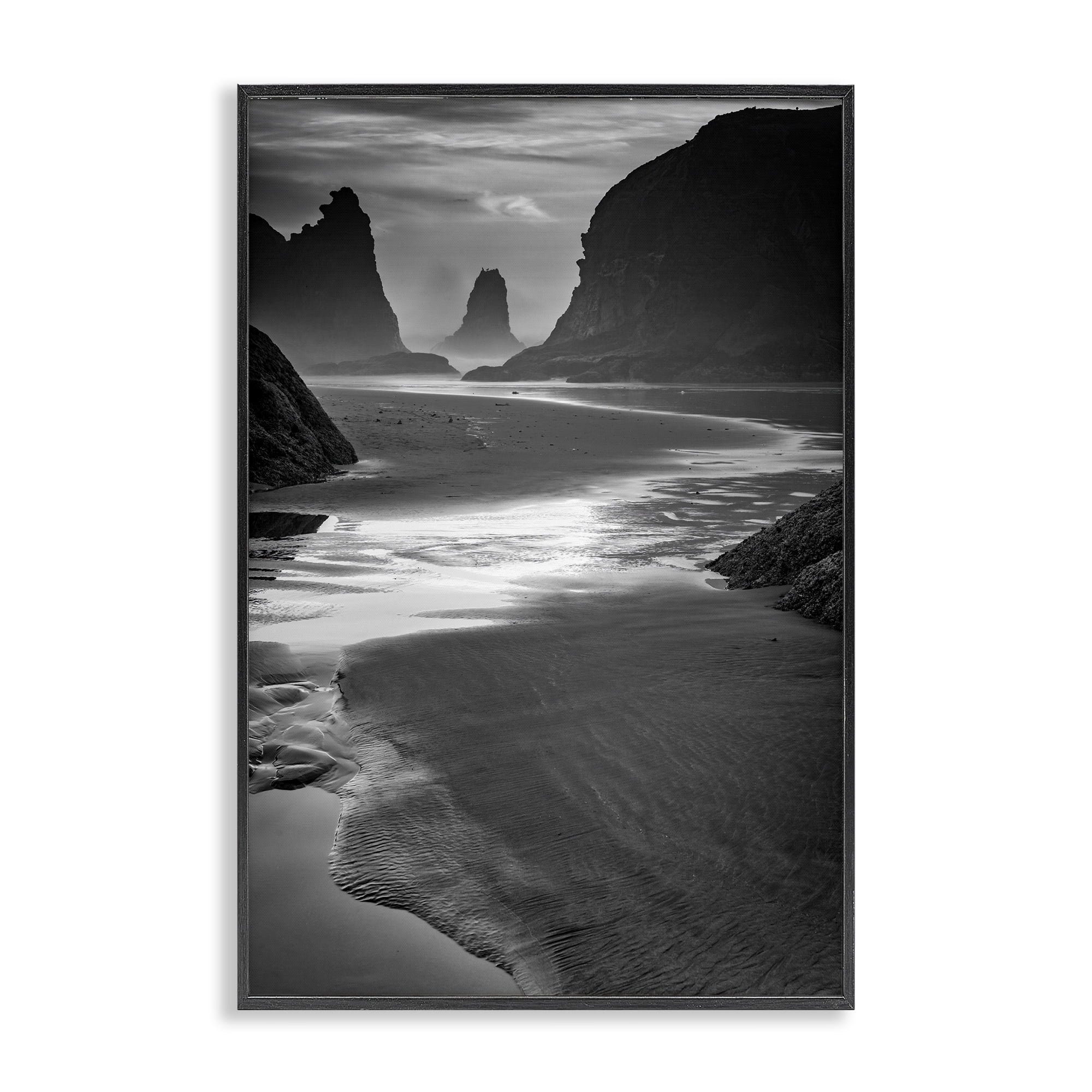 Stupell Industries Last Light On Bandon Beach Black Framed Giclee Art, design by Rick Berk