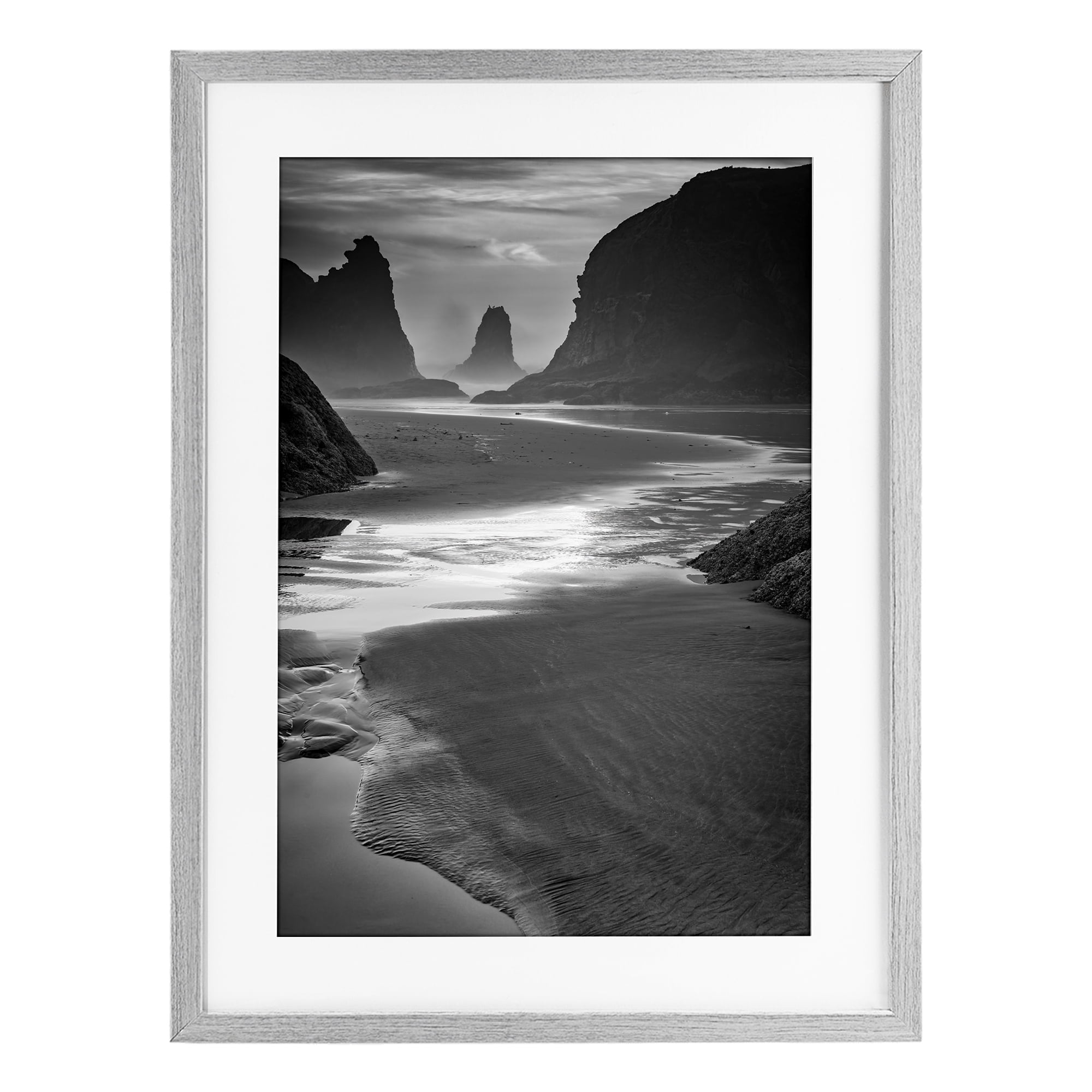 Stupell Industries Last Light On Bandon Beach Gray Framed Print Under Glass, design by Rick Berk