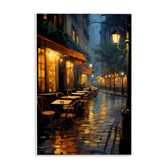 Late Night Cafe Tables Wall Plaque Art, 13 x 19, Made In USA