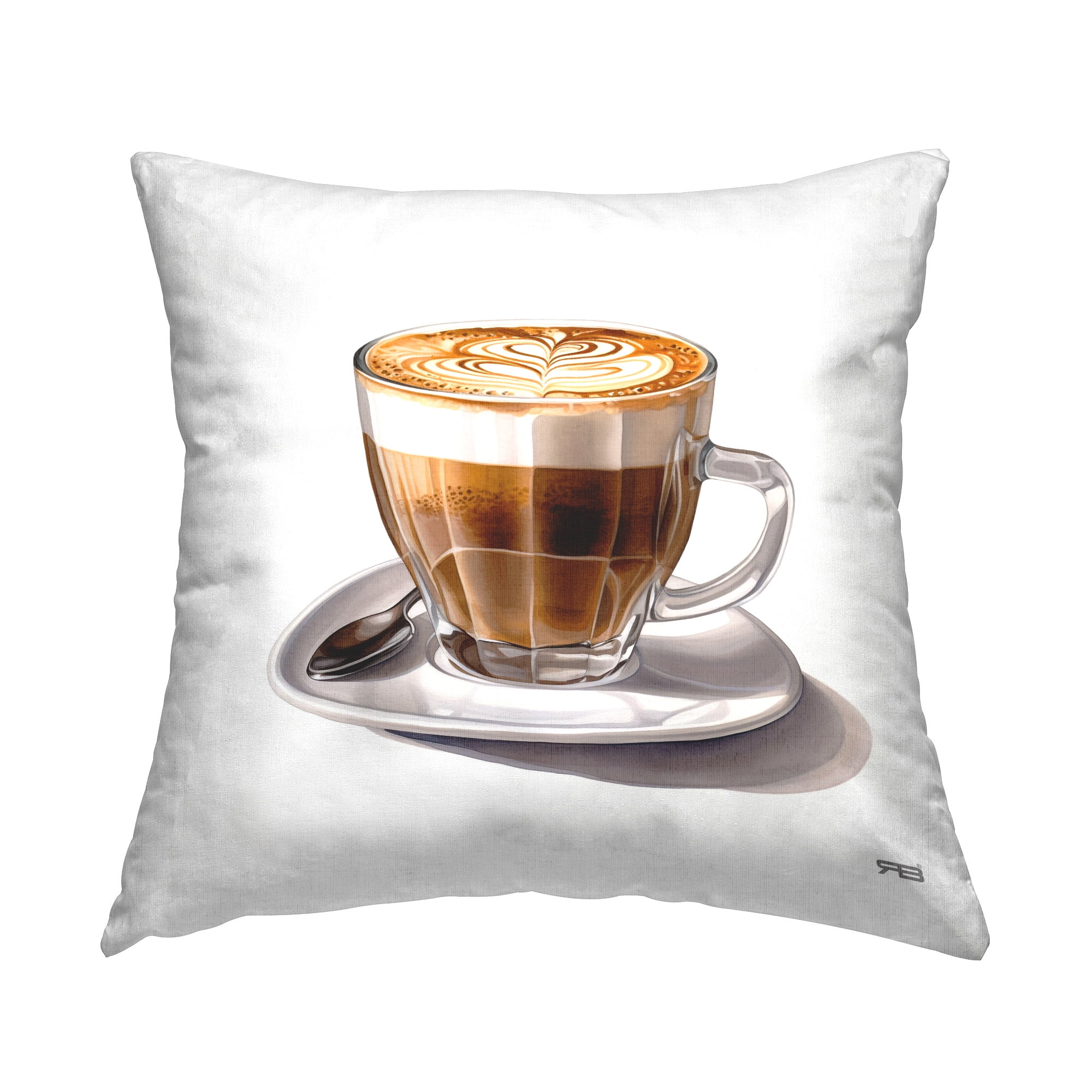 Stupell Industries Latte with Swirled Design Decorative Printed Throw Pillow Design by RB