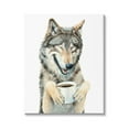 thumbnail image 1 of Stupell Industries Laughing Wolf with Coffee Animals & Insects Painting Gallery Wrapped Canvas Print Wall Art, 30 x 40, 1 of 7