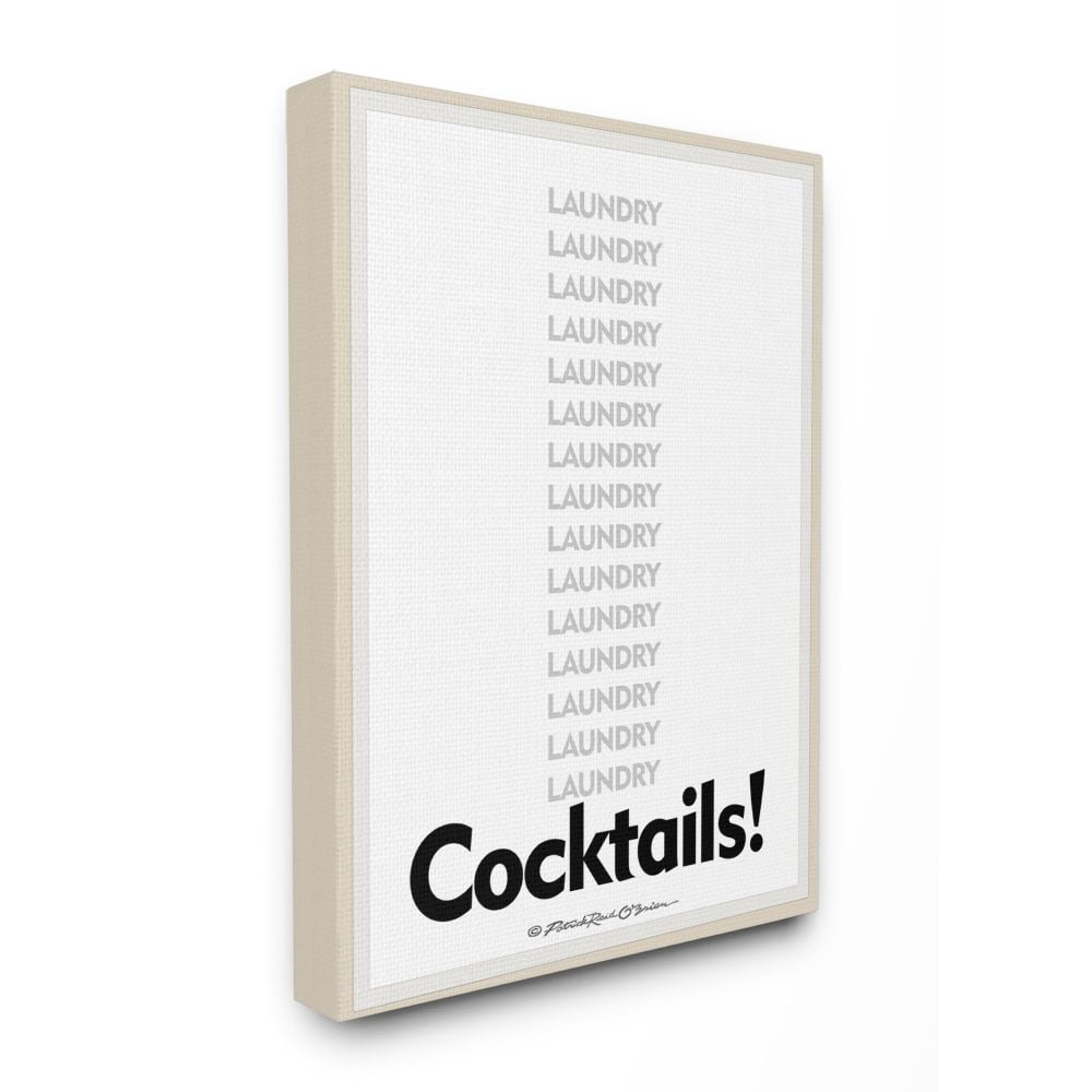 Stupell Industries Laundry And Cocktails Funny Word Design Canvas Wall Art by Patrick Reid O'Brien