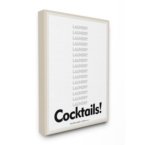 Stupell Industries Laundry And Cocktails Funny Word Design Canvas Wall Art by Patrick Reid O'Brien