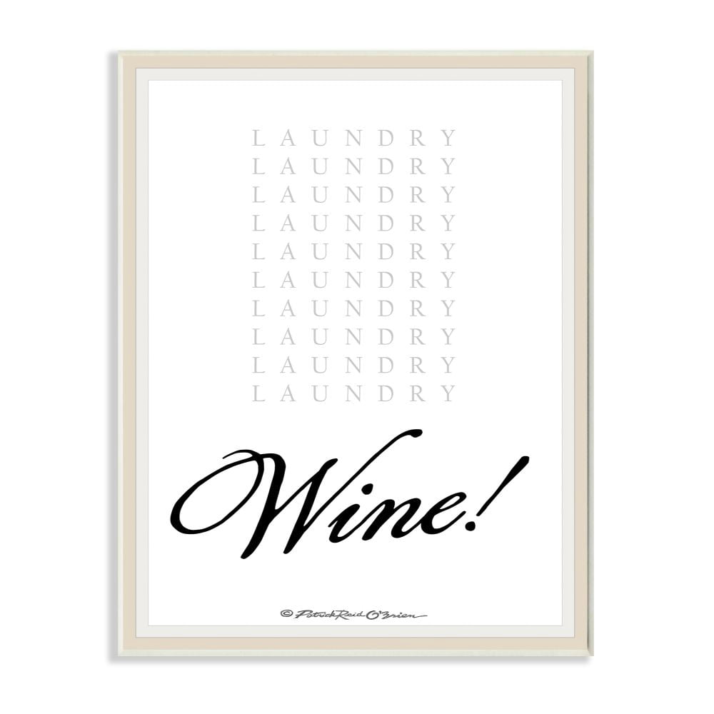 Stupell Industries Laundry And Wine Funny Word Design Graphic Art Unframed Art Print Wall Art, 13x19, by Patrick Reid O'Brien
