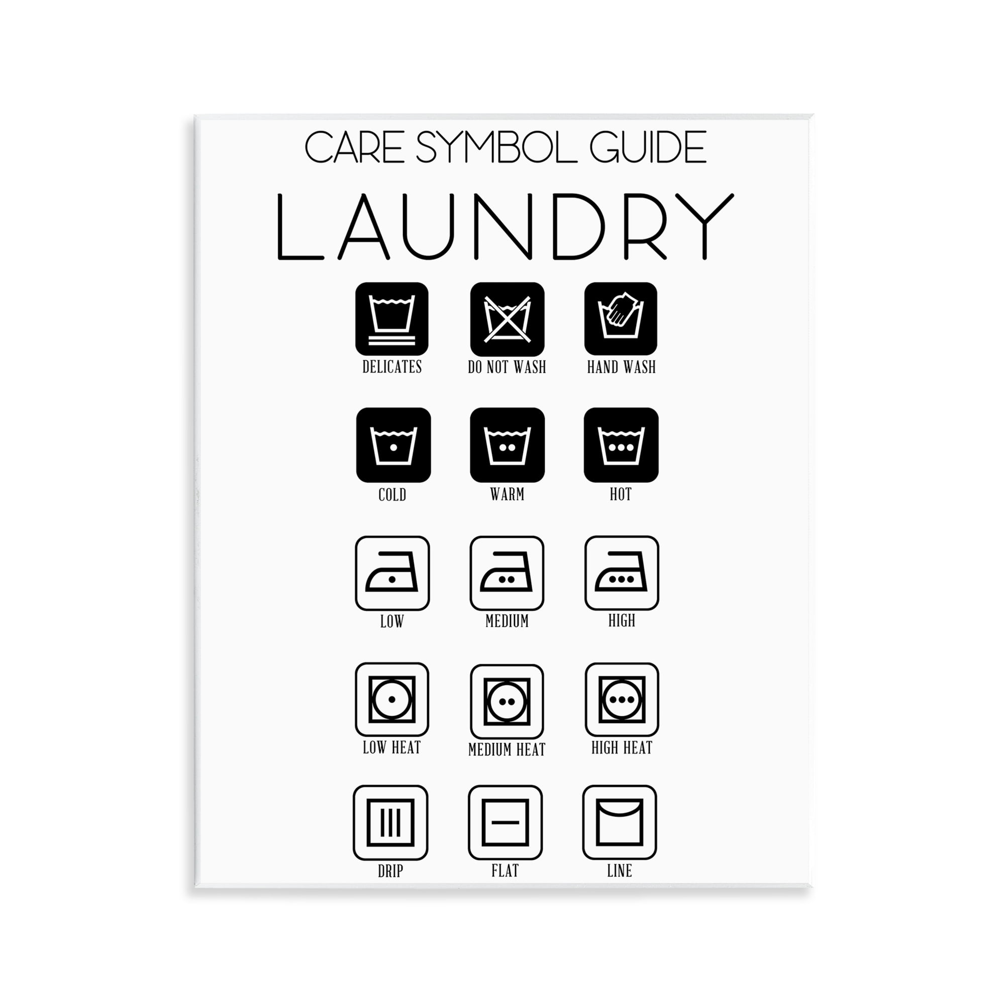 Stupell Industries Laundry Care Symbol Guide Wall Plaque Art, design by SD Graphics Studio