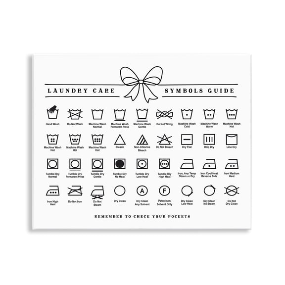 Stupell Industries Laundry Care Symbols Guide Wall Plaque Art design by Lettered and Lined, 11 x 14