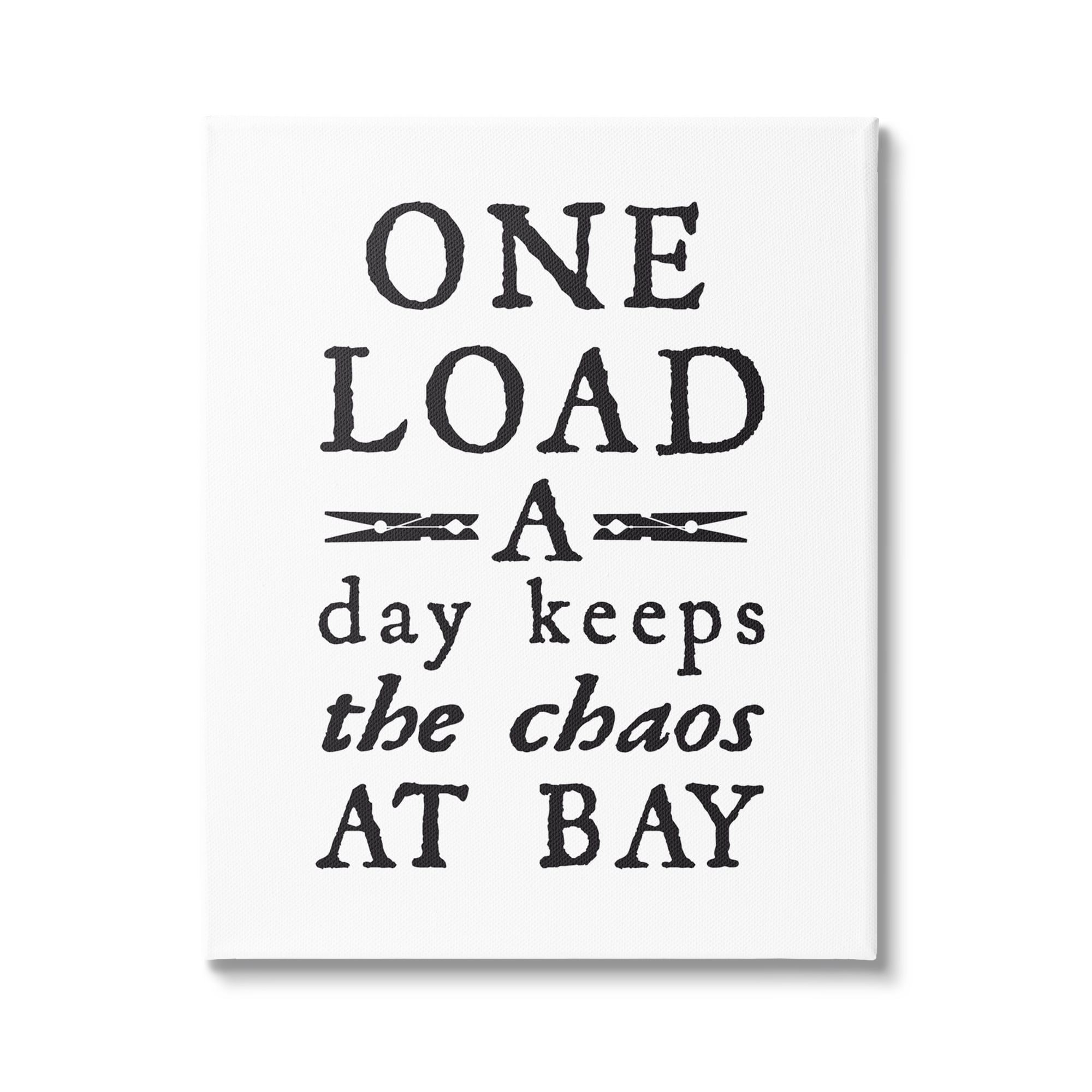Stupell Industries Laundry Clothespin Distressed Text Phrase Sign Graphic Art Gallery Wrapped Canvas Print Wall Art, Design by Lettered and Lined