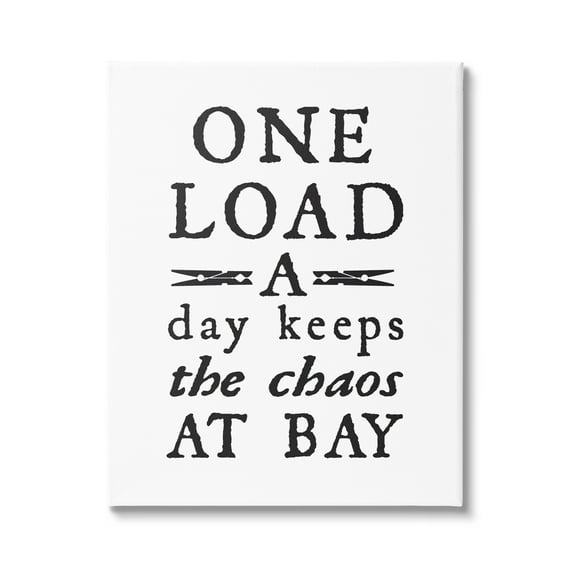 Stupell Industries Laundry Clothespin Distressed Text Phrase Sign Graphic Art Gallery Wrapped Canvas Print Wall Art, Design by Lettered and Lined