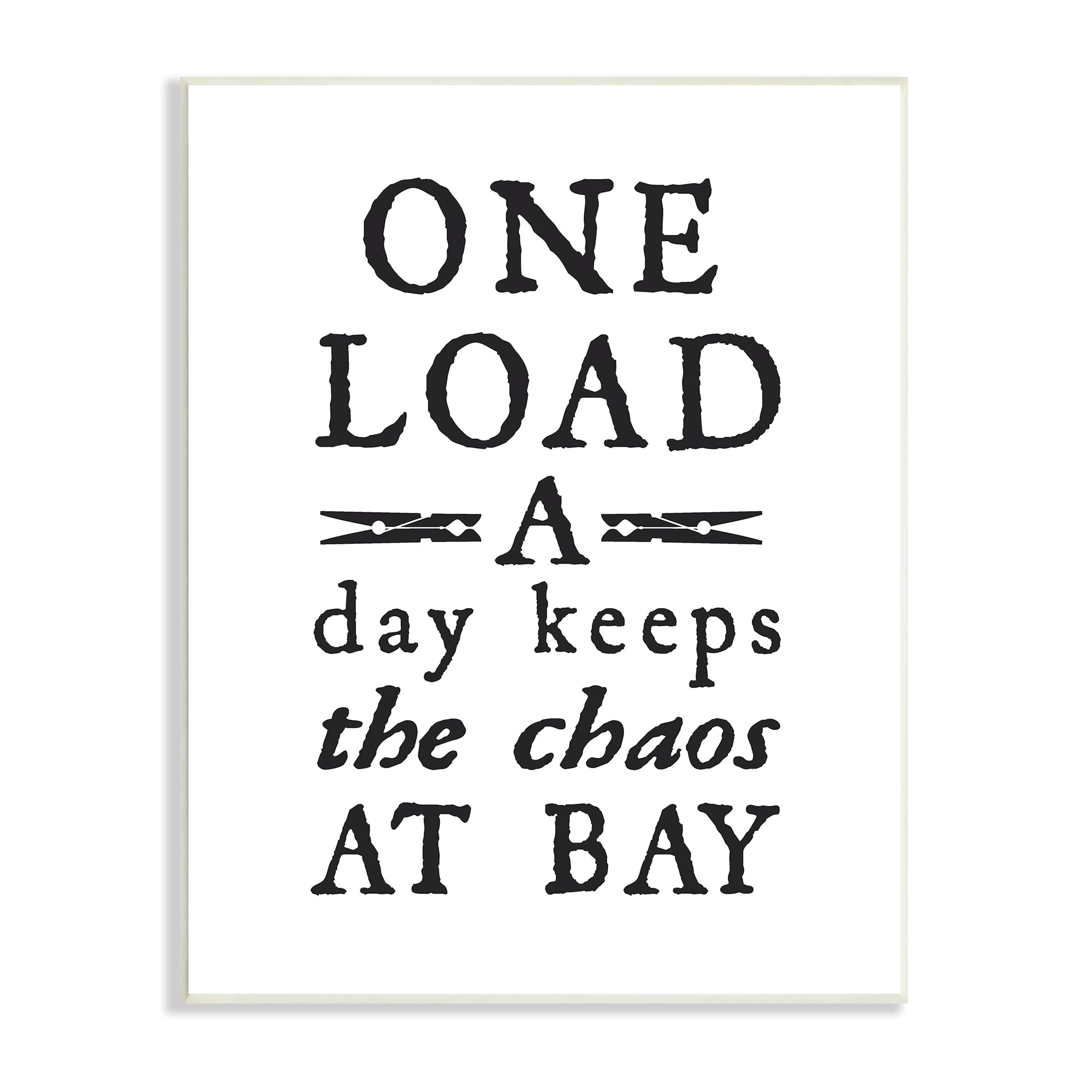 Distressed Black and White MDF Laundry Phrase Wall Art