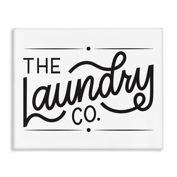Stupell Industries Shabby Chic Laundry Co. Bold Cursive Typography Sign Canvas Art, 48 x 36, by Jalynn Heerdt