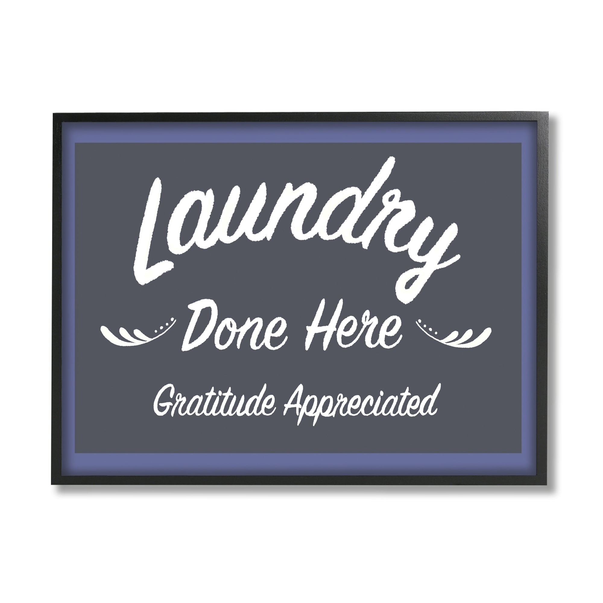 Stupell Industries Laundry Done Here Vintage Phrase Typography Painting Black Framed Art Print Wall Art