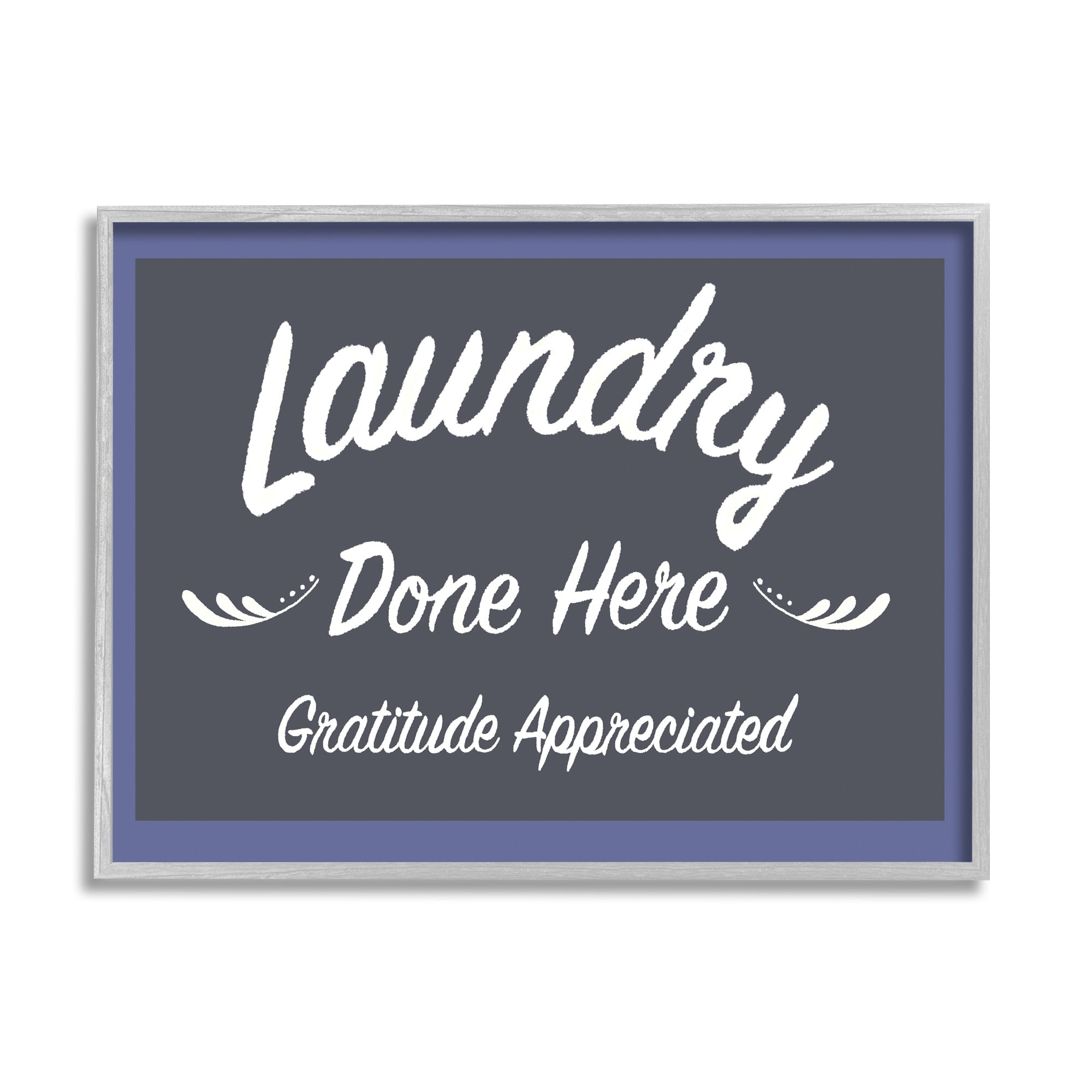 Stupell Industries Laundry Done Here Vintage Phrase Typography Painting Gray Framed Art Print Wall Art