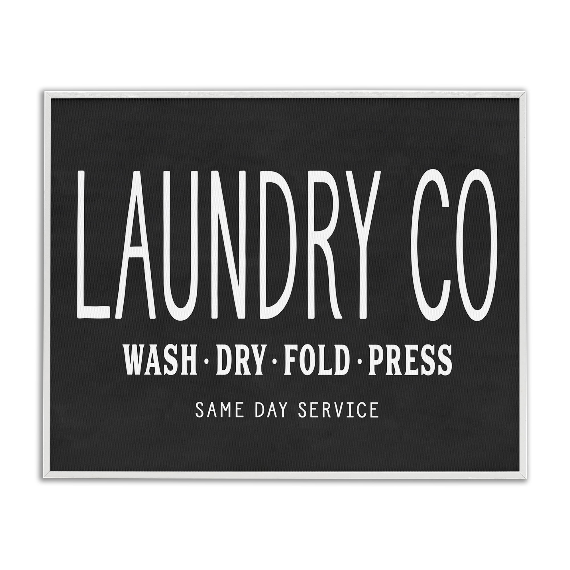 Stupell Industries Laundry Essentials Chalkboard Bath & Laundry Painting White Framed Art Print Wall Art, 20 x 16